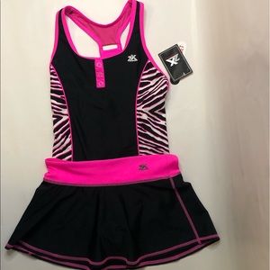 GIRLS SWIM SUIT WITH SWIM SKIRT